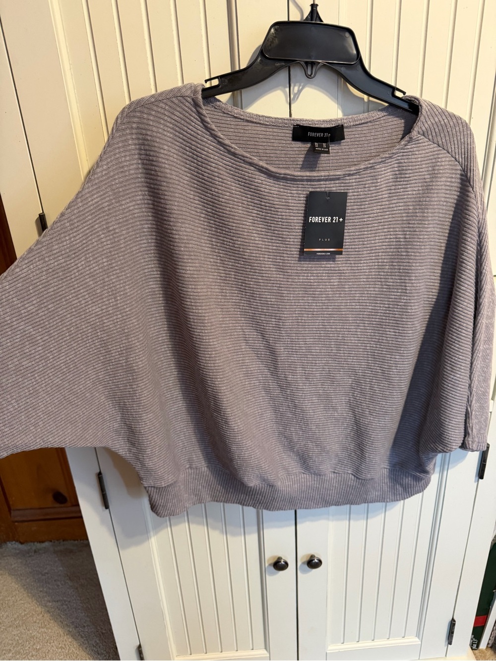 Forever 21 Plus Ribbed Sweater - Light Gray